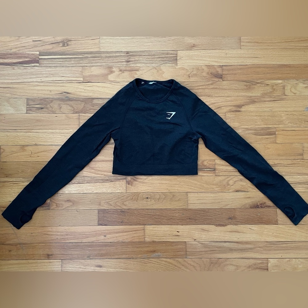 Gymshark Small Black Cropped Workout Top
